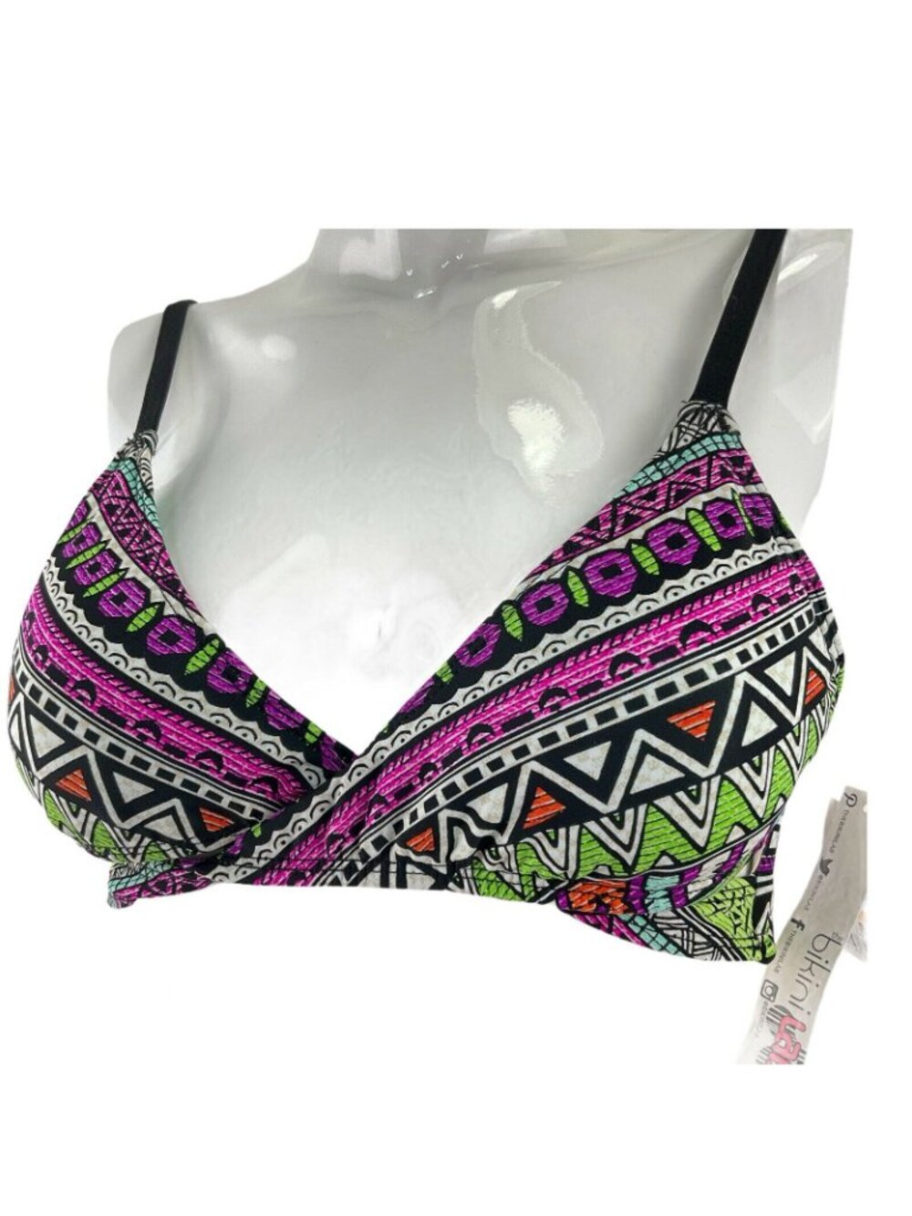 The Bikini Lab Swimsuit Bikini Bra Top Womens Sz Small Aztec Twist Front Nwt $36 - Picture 4 of 8
